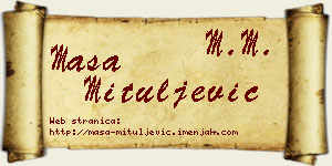 Maša Mituljević vizit kartica